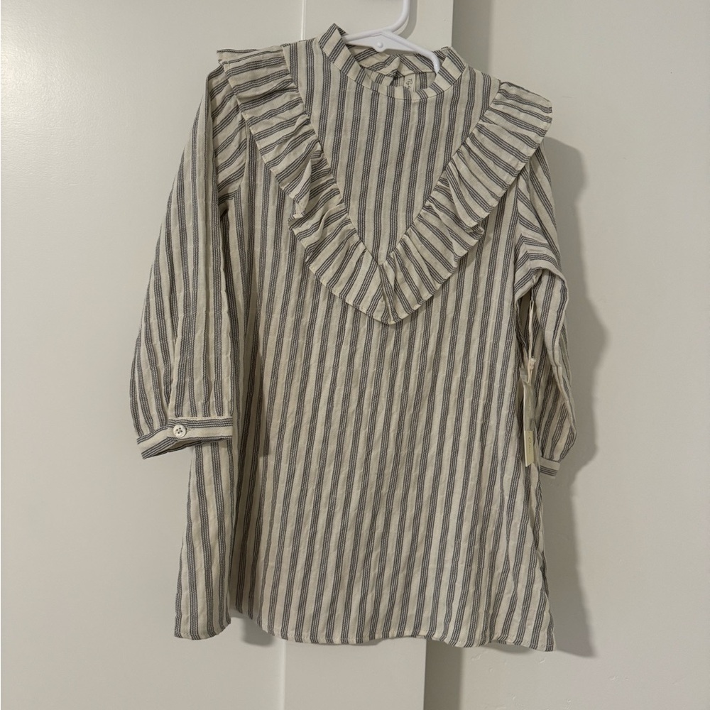 Rylee & cru girl grey striped dress